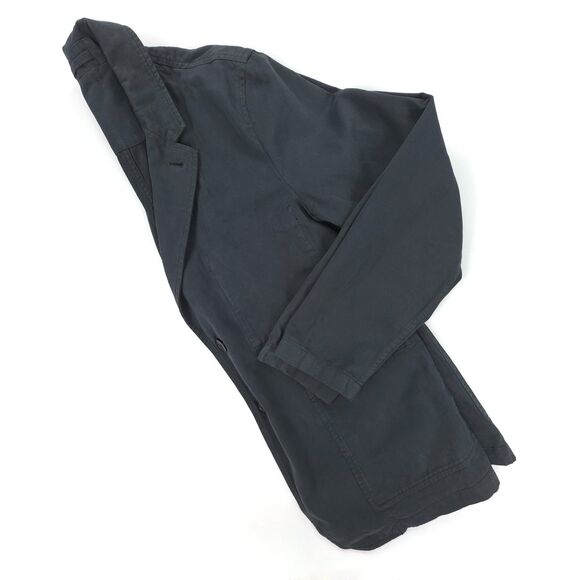 MR P. Garment Dyed Organic Cotton Twill Blazer Steel Blue Tailored Quiet Luxury - Picture 9 of 12